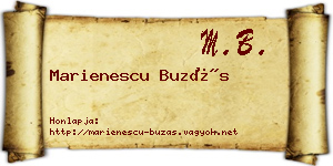 Marienescu Buzás névjegykártya